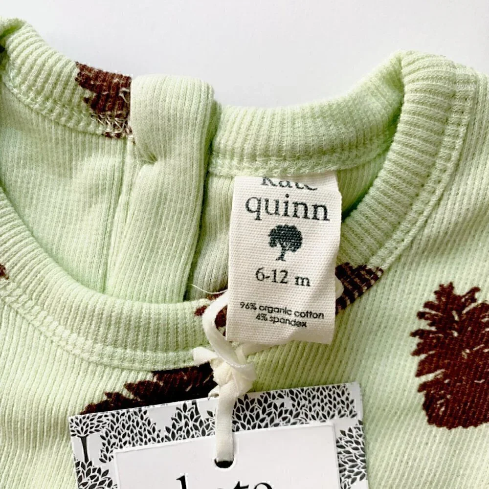 Kate Quinn long sleeve double ruffle dress Little Pinecones bodysuit